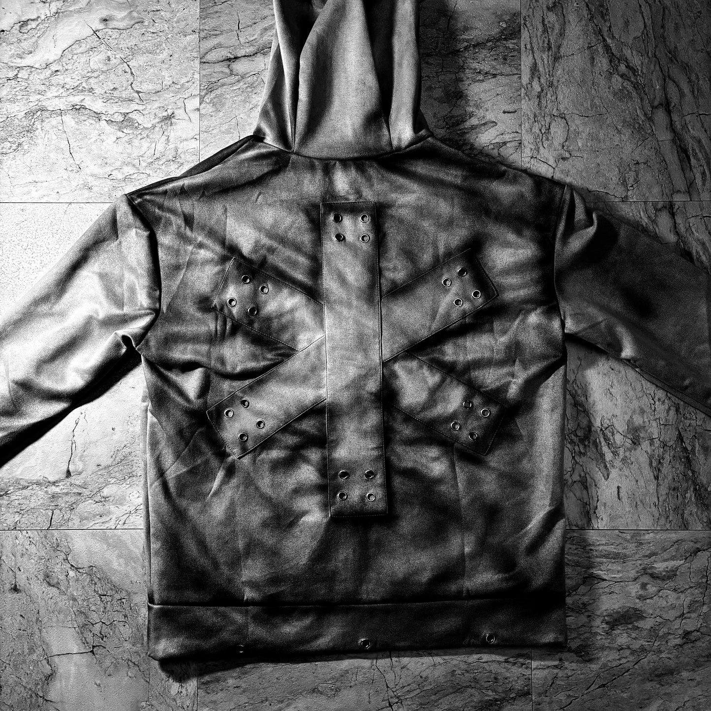 "ART-GRUNGE" Industrial Cross Zip-Up Hoodie