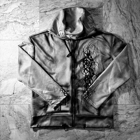 "ART-GRUNGE" Industrial Cross Zip-Up Hoodie