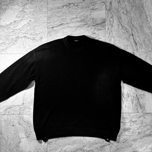 "SILENT RUPTURE" Minimalist Distressed Crewneck Knit